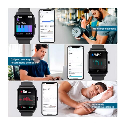 Reloj Inteligente Petukita Box 08F Compatible con Alexa Negro