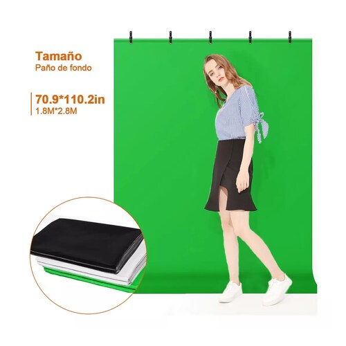 Kit De Fondo De Pantalla Verde Para Fotografía Con Soporte