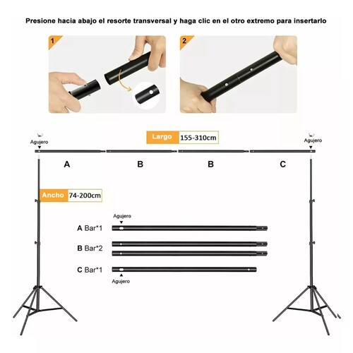 Kit De Fondo De Pantalla Verde Para Fotografía Con Soporte