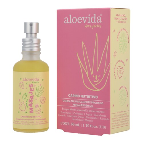 Aloevida Aceite para masajes cariño nutritivo niños y bebe 50 ml.
