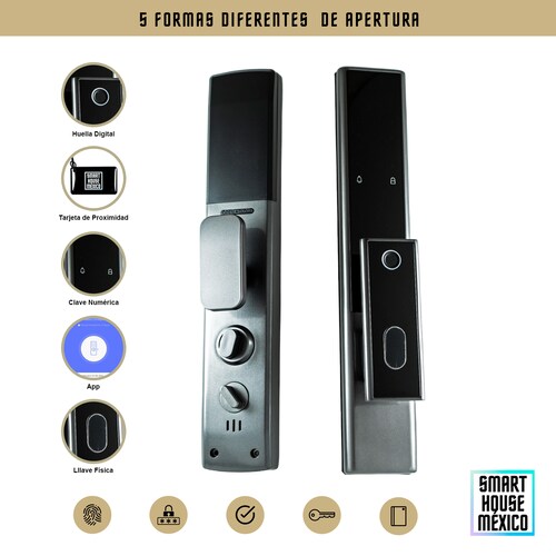 Cerradura Electrónica Inteligente Wifi De Seguridad. Con Timbre y 5 Métodos De Apertura. Modelo: Nexus