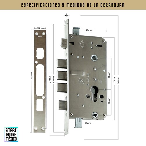 Cerradura Electrónica Inteligente Wifi De Seguridad. Con Timbre y 5 Métodos De Apertura. Modelo: Nexus