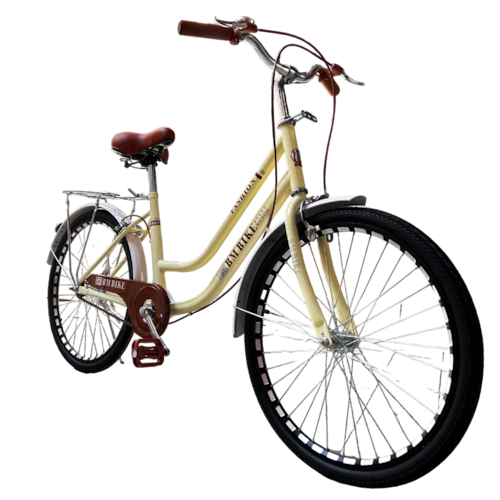 Bicicleta Para Adulto Rodada 24 Vintage Crema.