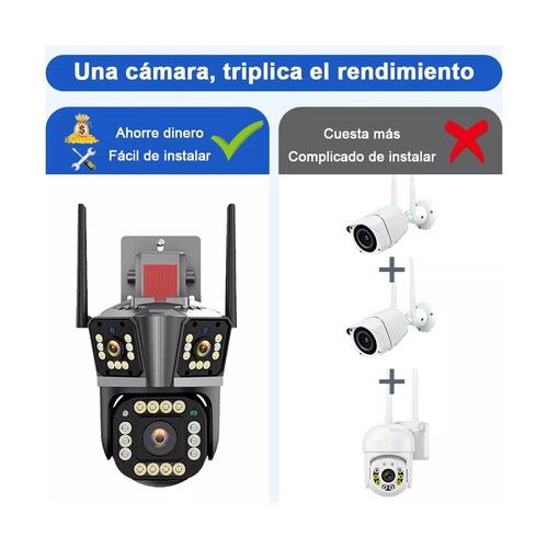 Cámara De Vigilancia De 8mp Con 3 Pantallas Y Zoom 10x Alexa