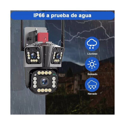 Cámara De Vigilancia De 8mp Con 3 Pantallas Y Zoom 10x Alexa