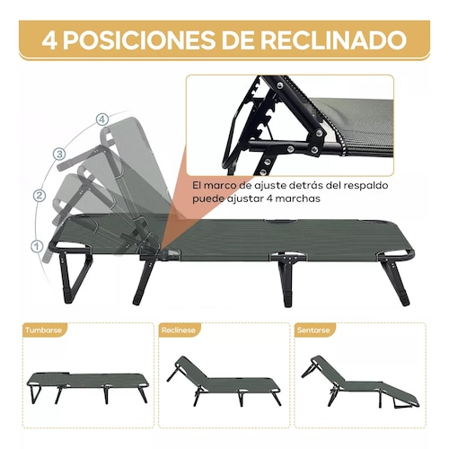 Cama Portatil Plegable De Reforzado Con Colchon Desmontable Gris