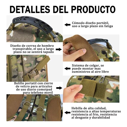Mochila Táctica Militar Impermeable Multifunción De 45l Plateu Camuflaje