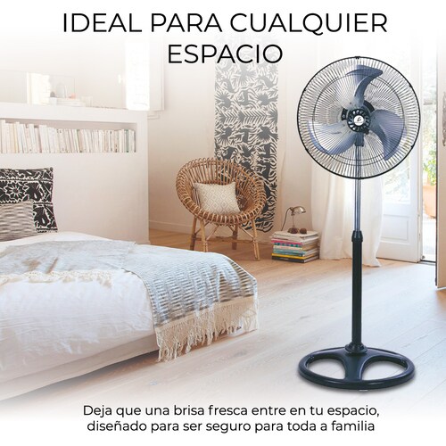 Ventilador De Pie Silencioso 3 Aspa 60 cms de diámetro.