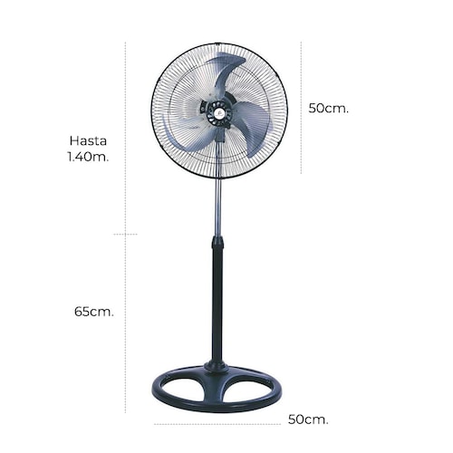 Ventilador De Pie Silencioso 3 Aspa 60 cms de diámetro.