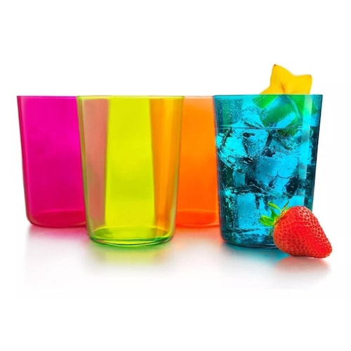 Collins Colors Juego De 8 Vasos De Vidrio Pintado 520 ml