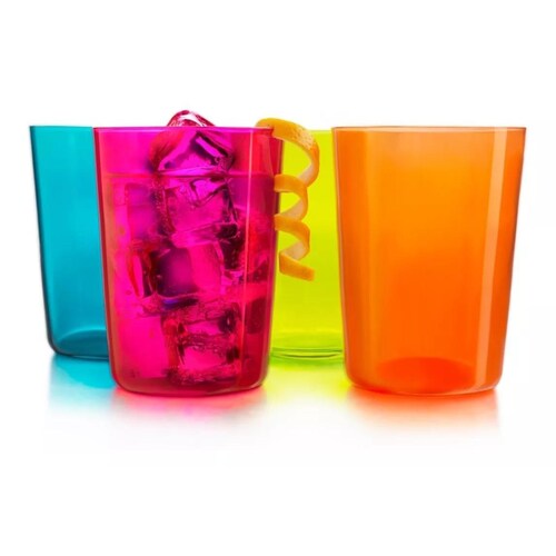 Collins Colors Juego De 8 Vasos De Vidrio Pintado 520 ml
