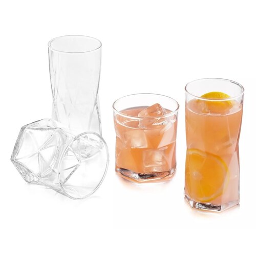 Octo Juego De 8 Vasos De Vidrio Modernos Minimalistas