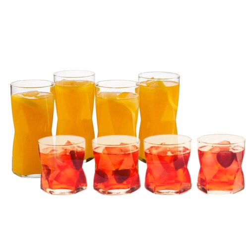 Octo Juego De 8 Vasos De Vidrio Modernos Minimalistas