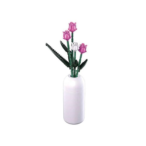 Bloques de Construcción Diseño Flores en Jarrón Tulipanes.