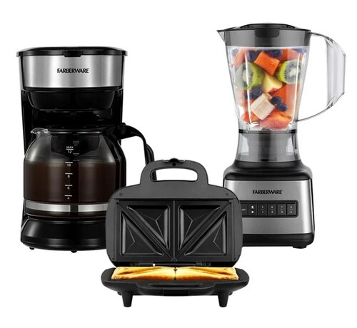 Combo Cafetera Licuadora Y Sandwichera Farberware.
