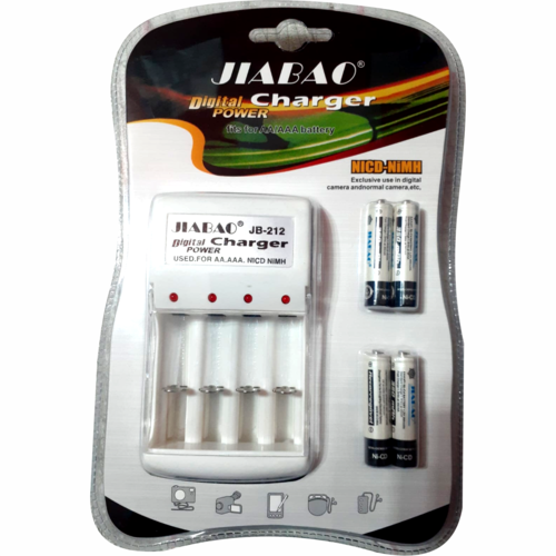 Cargador De Baterias AAA Incluye 4 Baterias Recargables.