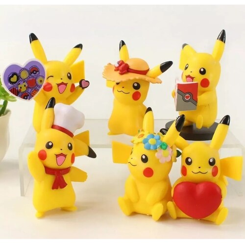 Pokemon Set Figuras Coleccionables Pikachu Anime 6 Piezas.