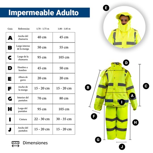 Traje Amarillo Para Lluvias Adulto Con reflejante Pantalón Y Chamarra Impermeable .