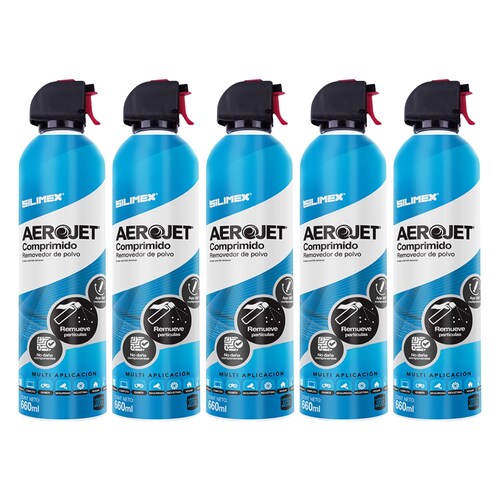 5x Pack - Aire comprimido, Silimex Aerojet 360, 660ML.