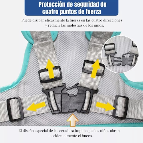 Cinturon De Seguridad Para Niño Moto Con Tiras Reflectantes Amarillo