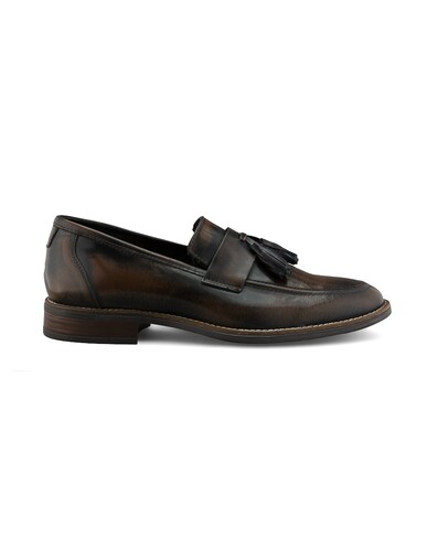 Mocasín Tassel Dasalo En Piel Vacuno Café Para Hombre