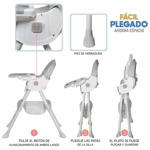 AGBOX Silla Periquera Plegable para Bebé 2 en 1 Gris SILLABEBEG01.