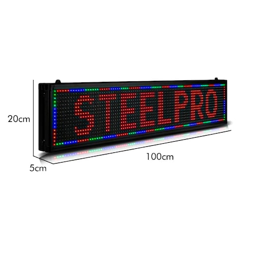 Letrero Led Programable Wifi Publicidad 100cmx20cm Steelpro