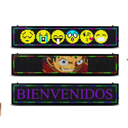 Letrero Led Programable Wifi Publicidad 100cmx20cm Steelpro