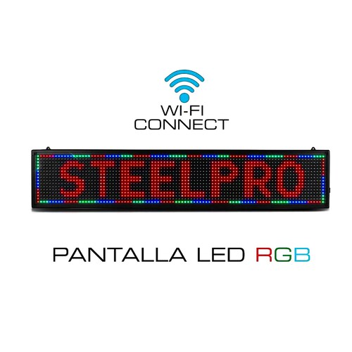 Letrero Led Programable Wifi Publicidad 100cmx20cm Steelpro