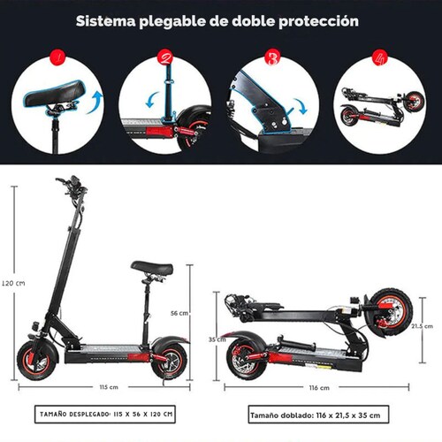 Scooter Eléctrico Patín M7 500w 45km/h 46v Urbano Potente.