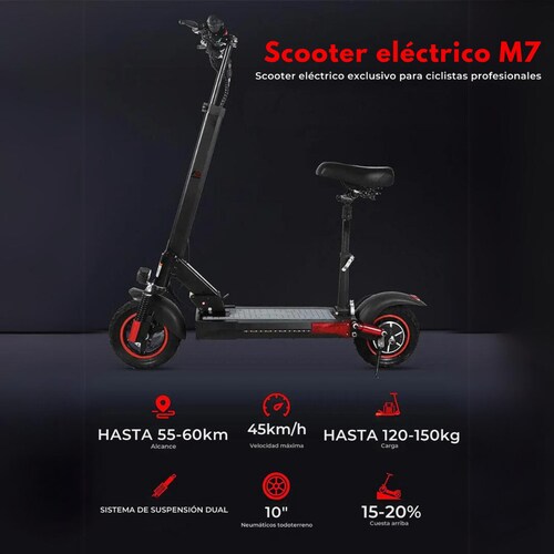 Scooter Eléctrico Patín M7 500w 45km/h 46v Urbano Potente.