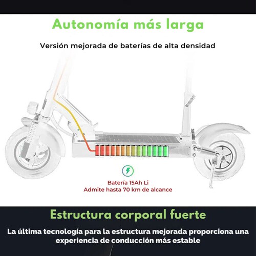 Scooter Eléctrico Patín M7 500w 45km/h 46v Urbano Potente.