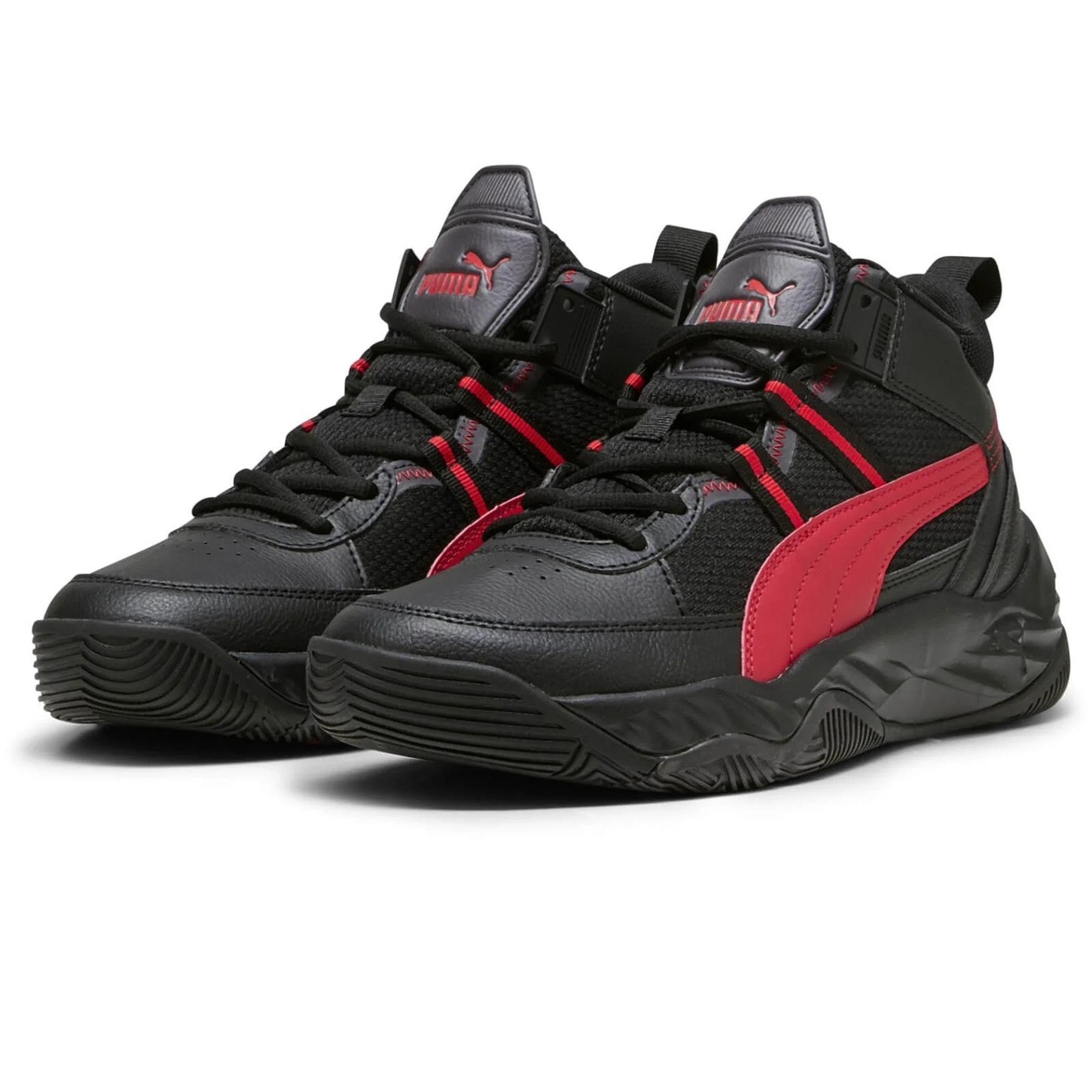 Tenis Bota Puma Rebound Next Negro Rojo de Caballero Original