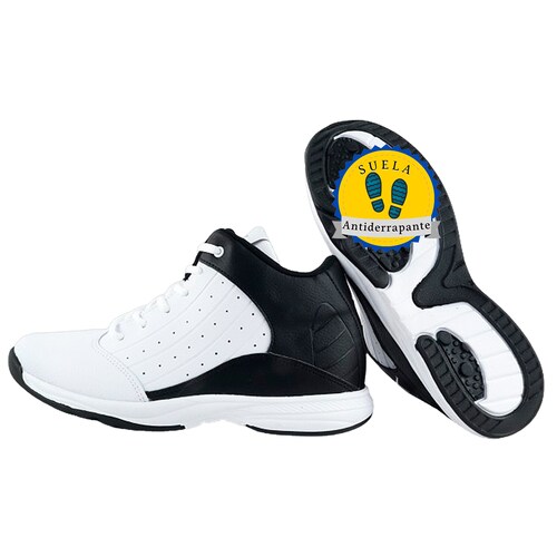 Tenis Bota Niño Deportivo Escolar 100% Piel Basquetbol Arco Ortopedico 588-bn.