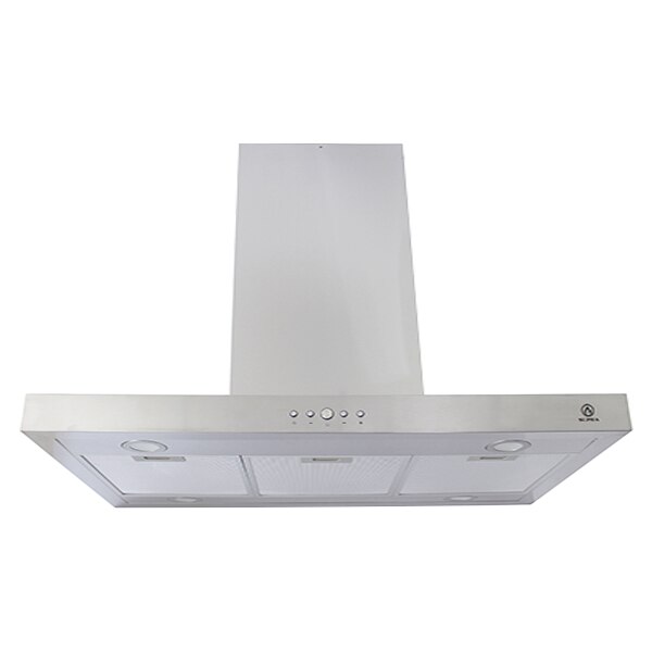 Campana extractora decorativa de isla tipo "t" toda de acero inoxidable