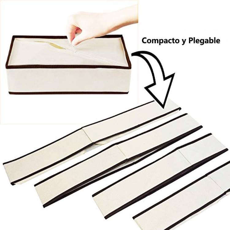 Set 4 organizadores plegables para cajones ropa interior cubos color