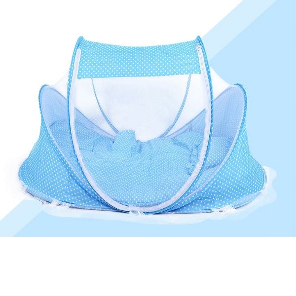 Cunas Bebe Moises Plegable Portatil Mosquitero Cuna Colecho Color Azul Sears