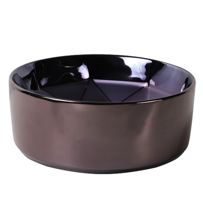 Lavabo cerámico para baño ch, forma circular en color púrpura con