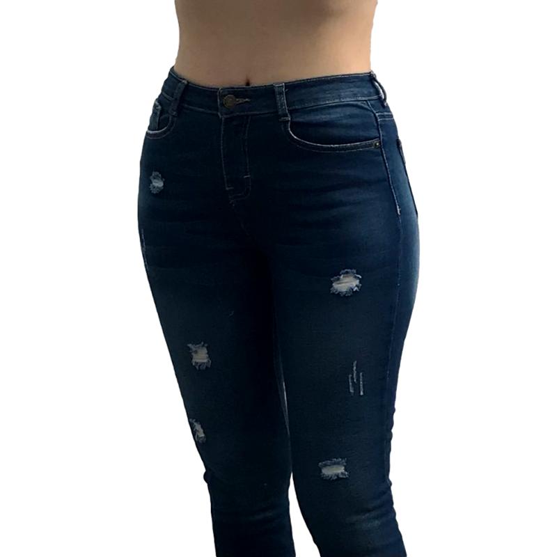 Jeans Skinny Para Mujer Pantalon De Mezclilla Rasgados Rotos Acampanados Issa Sears