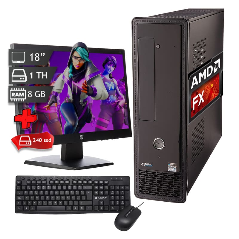 Pc Gamer Amd Radeon R7 Fx 90p 8gb 1tb Ssd240gb Monitor 18 Kit De Teclado Sears