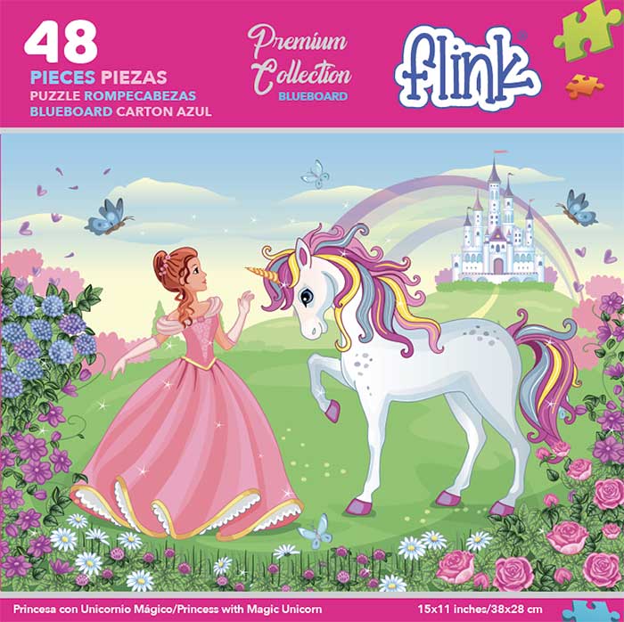 Flink rompecabezas infantil princesa con unicornio mágico 48 piezas Sears