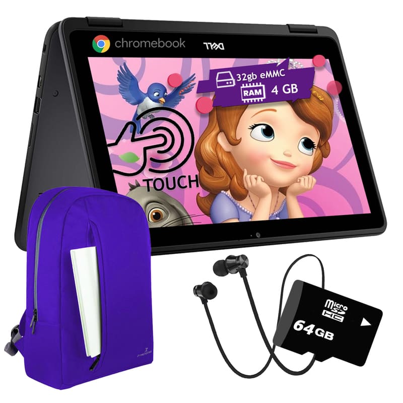 Tablet O Laptop 2 En 1 Chromebook 11" 32Gb Emmc 4Gb / Aprendizaje Sin Límites + Audífonos + Mochila + Micro Sd 64Gb