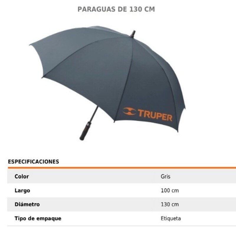 Sombrilla paraguas grande de 130 cm truper - Sears