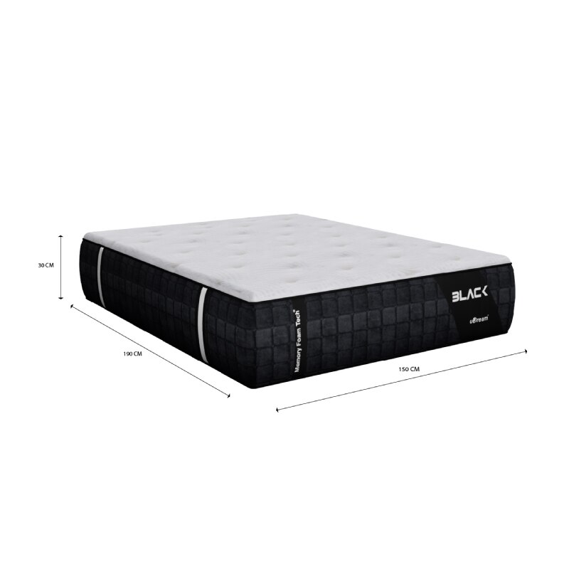 Colchón en caja udream modelo premium black con memory foam queen size