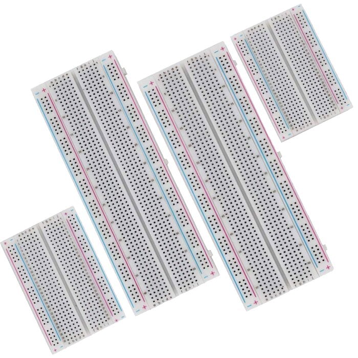 Kit de protoboard blanca 830 y 400 puntos 2 piezas cada uno Sears