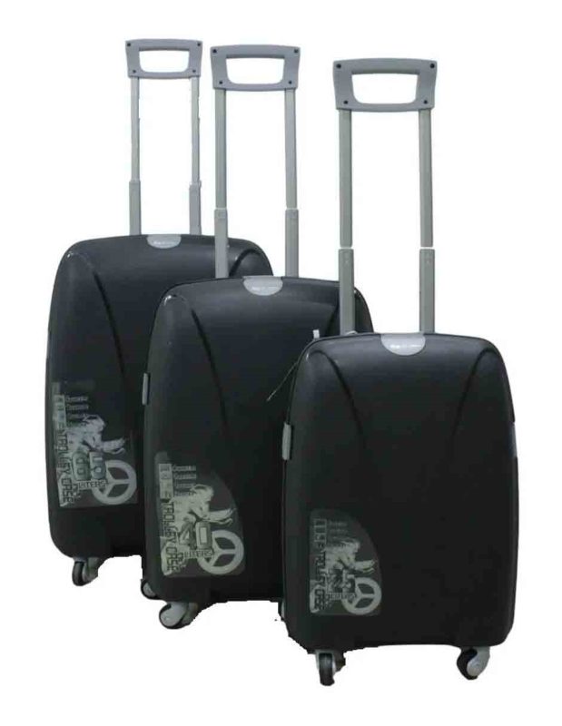 Set De 3 Maletas De Viaje Rigidas De Abs Polipropileno Negro - Sears