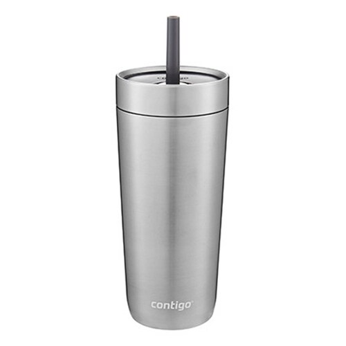 Vaso Luxe Tumbler 18 Oz Con Popote Acero Inoxidable Contigo Gris