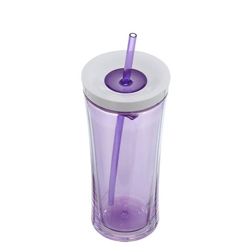 Vaso Shake Go 20 Oz Autoclose Doble Pared Con Popote Contigo Violeta