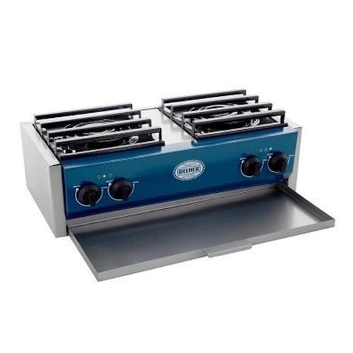 Estufa De Mesa Goliath 4 Quemadores Gas LP Color Azul EG4Q Delher