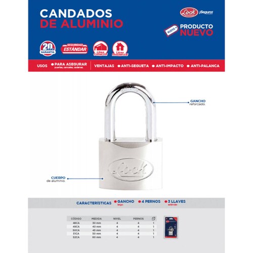 Candado No 9 Corto Amarillo Cuerpo De Hierro Forjado Lock 
